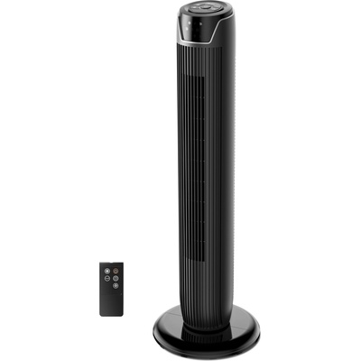Midea FZ10-17JR Tower Fan Quiet with Remote Control 92CM, Mobile Fan, Column Fan, 7 Hour Timer, 3 Modes, 3 Speeds, 45W Stand Fan, Black