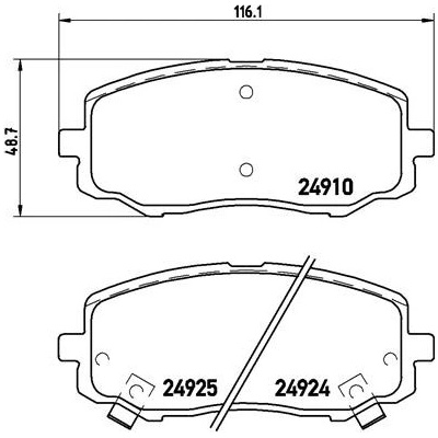BREMBO Sada brzdových platničiek kotúčovej brzdy P30045