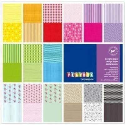 Playbox Barevné papíry oboustranné s motivem, 30 listů, 305 x 305 mm