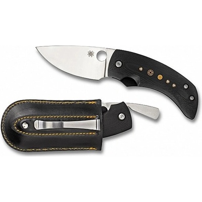 Spyderco Friction Folder Black G-10 PlainEdge w/ Pouch C167GP