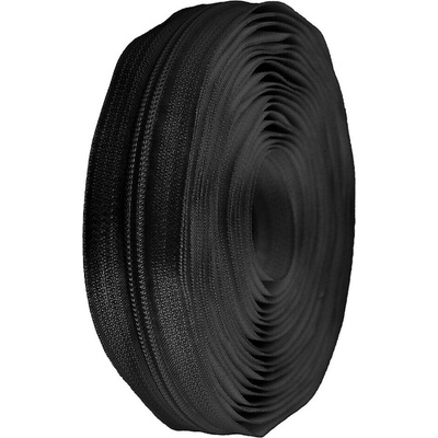 Pro Háčkování Zip spirálový 5 mm metráž - černý 5 m