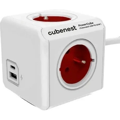 Cubenest PowerCube Extended USB PD 20W, USB, USB-C, 4x zásuvka, 1,5m PC420RD
