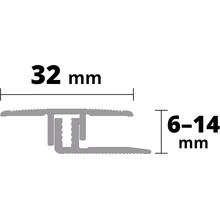 Acara prechodová lišta striebro AP27/7 32mm 2,7 m