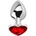 Afterdark Метално дилдо Butt Plug "SILVER RED SCARLET" 7 см. Размер-S