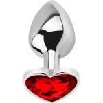 Afterdark Метално дилдо Butt Plug "SILVER RED SCARLET" 7 см. Размер-S