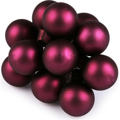 Stoklasa Vánoční skleněná baňka na drátku Ø2 cm - mat a lesk Balení: 12 ks, Varianta: 16 pink mat 16 pink mat