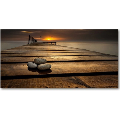 Foto obraz fotografie na skle Drevené mólo 100x50 cm