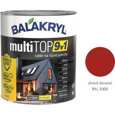 Balakryl MultiTOP 9v1 RAL 3000 ohnivě červená 2,5 L