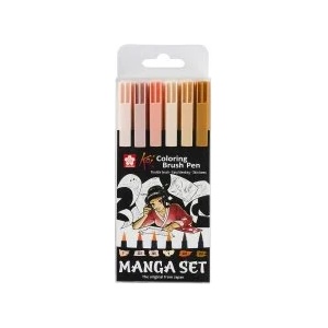 Sakura Маркер Koi Manga Brush Pen 6 цвята