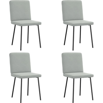 vidaXL Трапезни столове, 4 бр, светлосиви, кадифе (3315286)