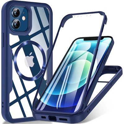 Techsuit Калъф за iPhone 12 + калъф - ColorVerse 360 MagSafe MagSafe Series - син