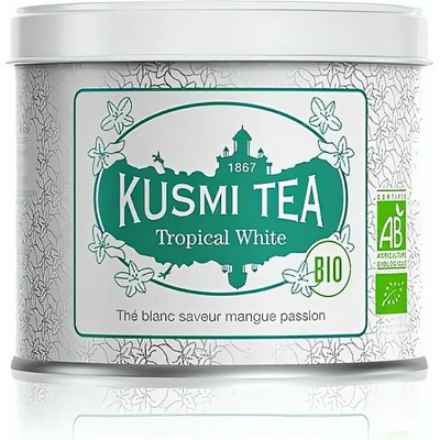 Kusmi Tea Tropical White sypaný čaj v kovové dóze 90 g