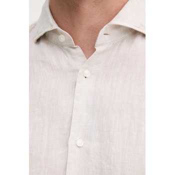 JOOP! Ленена риза Joop! мъжка в бежово с кройка по тялото с италианска яка 30046075 (30046075)