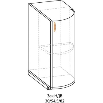 Image 1 of Мебелна фабрика НОВ ДОМ - гр. Ямбол Долен ляв заоблен шкаф Паула (4266)