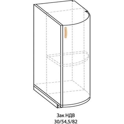 Мебелна фабрика НОВ ДОМ - гр. Ямбол Долен ляв заоблен шкаф Паула (4266)