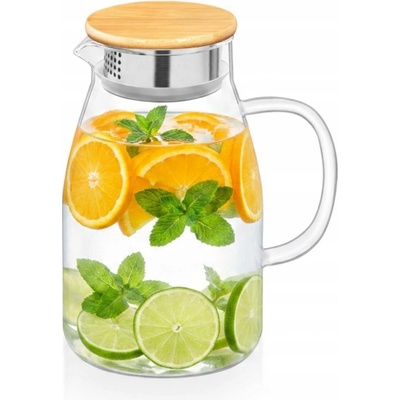 Džbán Wilmax England ThermoGlass skleněný 1,5 l s bambusovým víčkem
