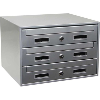 Richter Czech Poštovní schránka stříbrná SESTAVA-3-40x27x30cm BK.02-3.S*-doprodej – Zboží Mobilmania