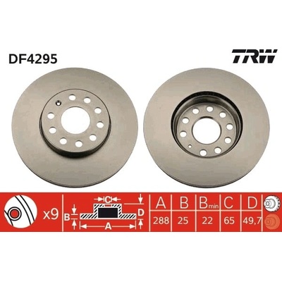 Brzdový kotúč TRW DF4295