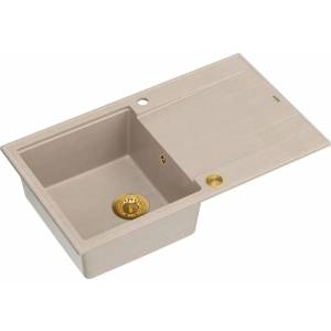 Quadron Вградена композитна мивка Quadron Unique Evan 111 бежово-златна 86x50 см (HCQE8650U2_PVDG1_P2O) Мивка за вграждане