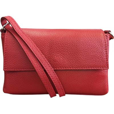 Vera Pelle kožená dámská crossbody s klopou 1533 D08 red červená