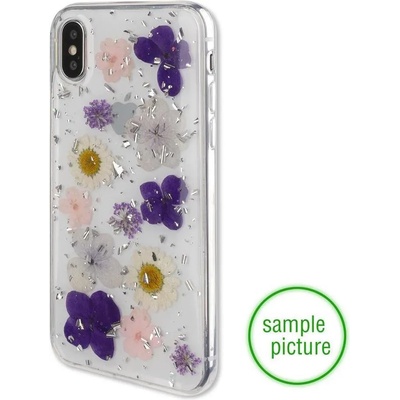 4smarts Силиконов Калъф с Цветя за Samsung S9 Plus, 4Smarts Glamour Bouquet Case, Сребро/Лилав (4S465932)