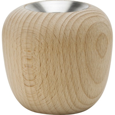 Svietnik na čajovú sviečku ORA 6,5 cm, hnedá farba, bukové drevo, Stelton