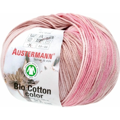 Austermann BIO COTTON COLOR - 100% organická bavlna - Ručně pletací příze Barva: 105 MAGNOLIE