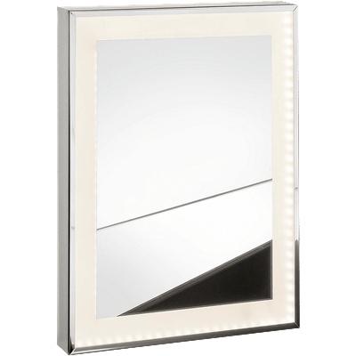 Kapitan Правоъгълно/квадратно огледало с рамка в цвят хром и LED осветление (BM Mirror 40-100/ХХ frame99+LED)