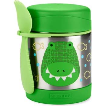 Skip Hop Zoo Термос за храна с лъжица/вилица Крокодил 325 мл, 3г+