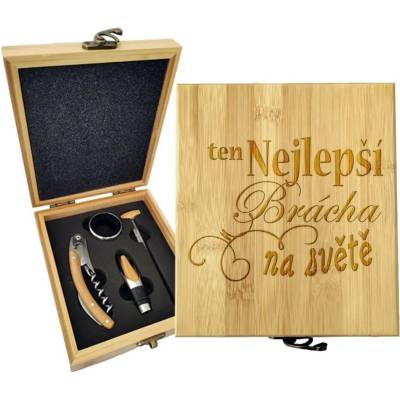 Sablio Dárková sada na víno Ten nejlepší brácha na světě: 147×168×49 mm