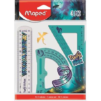 Maped Комплект линийки, пластмасови, нечупливи, 3 части, maped Дракон Дракон" 981898 (981898)