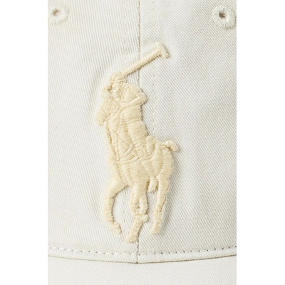 Ralph Lauren Памучна шапка с козирка Polo Ralph Lauren в бежово с изчистен дизайн 710957159 (710957159)