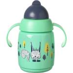 Tommee Tippee SuperStar Зелената Неразливаща се Чаша със Сламка и Дръжки - 300 мл, 6м+ (Trainer Straw)