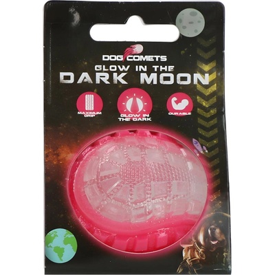 Dog Comets Dark Moon svítící míč růžový 10 cm