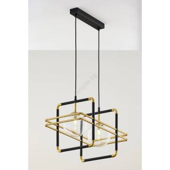 JUPITER 2029 - Пендел FIORI 2xG9/10W/230V черен/златист/прозрачен (10702029)