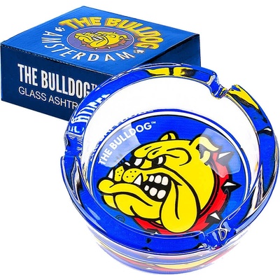 Bulldog Originálny modrý sklenený popolník