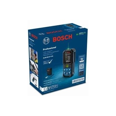 Телеметър със зелен лазер Bosch 0601072U00, Професионален, 515 nm, Точност ± 1.5 мм, IP 65, Bluetooth 4.2, 2 батереии 1.5 V (AA), Предпазен калъф, Транспортен колан
