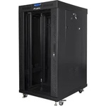 Lanberg Комуникационен шкаф, Lanberg rack cabinet 19" free-standing 22U/600x800 (flat pack) with glass door lcd black v2 (FF01-6822-12BL)