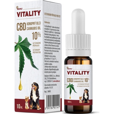 Akinu VITALITY CBD Konopný olej doplněk stravy pro psy 10% 10 ml