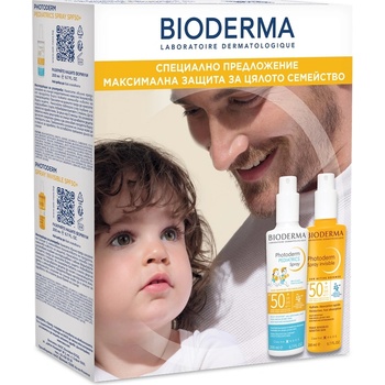 BIODERMA Photoderm Комплект - Слънцезащитен спрей Pediatrics и Невидим спрей, SPF50+, 2 x 200 ml