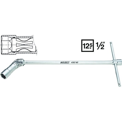 Kľúč s nástrčnou hlavicou na zapaľovacie sviečky 16 mm HAZET 4767 AKF