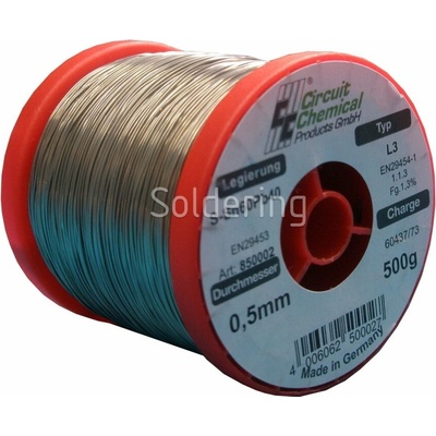 Trubičková pájka Sn60Pb40, HS10 (Ø0,5mm, 500g) - 104000246