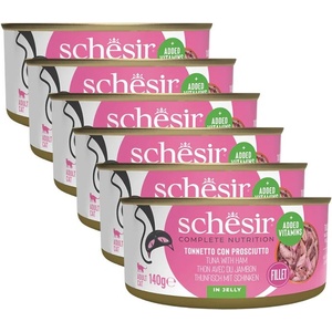 Schesir котка тон на риба с шунка в желе 6 x 140 г