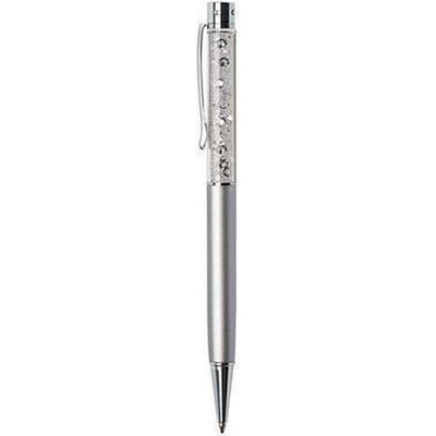 Art Crystella Swarovski Crystals stříbrná bílé krystaly v horní části pera 14 cm 95322
