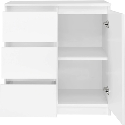 FurnitureFreeday Velká Capri 3 šuflíky 1 dvierka 80x75x40 cm