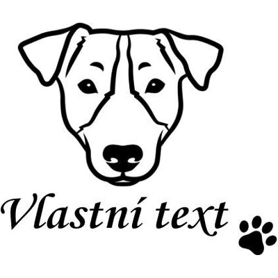 Nažehlovací nápis s motivem plemene - Jack russell terier Vzor: 7, Potisk: bílá, Motiv: srdce