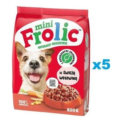 FROLIC Mini Naturally Irresistible s čerstvým hovězím masem Small 5 x 0,8 kg