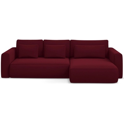 makamii Бордо кадифен разтегателен ъглов диван с място за съхранение (десен ъгъл) Kapua - Makamii (KAPUA_RCF_M_3_P1_C14)