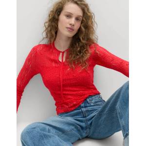 Marks & Spencer Дантелен топ с връзка около врата Marks & Spencer червена Marks & Spencer | Cherven | ЖЕНИ | 8 REG