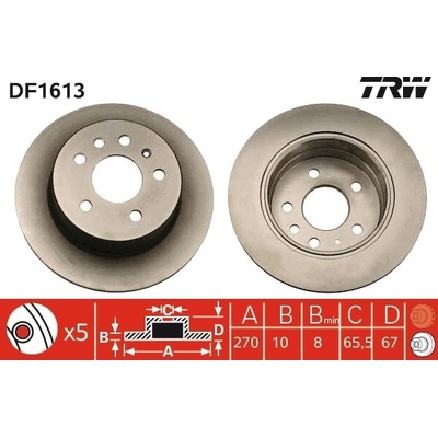 Brzdový kotúč TRW DF1613